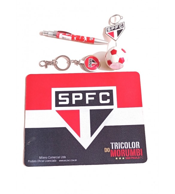 Kit torcedor do São Paulo Porta Recado + Mouse Pad + Caneta + Chaveiro 